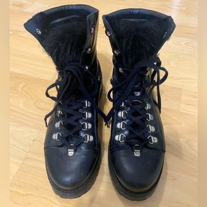 AllSaints Leather Shearling Hiker Boot